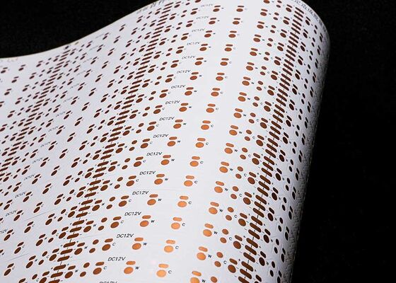 ซื้อ บอร์ดวงจร LED แผ่นยืดหยุ่นที่กําหนดเองที่มีฟิล์มสีขาวสองด้านและการรักษาพื้นผิว OSP / Immersion Gold online manufacture